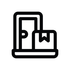 home delivery line icon. Clean and minimalist vector icon for websites, mobile apps, presentations, and logos. Fully scalable and customizable for any project.