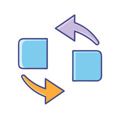 Cycle process diagram with arrow flow chart for workflow and data exchange illustration design