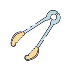 Illustration of kitchen tongs cooking tongs serving tongs bbq tongs food tongs for grilling tools
