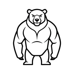 Powerful Bear Tattoo Design in Line Art Style