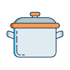 Stock pot illustration cooking pot with lid vector graphic kitchenware cookware utensil design