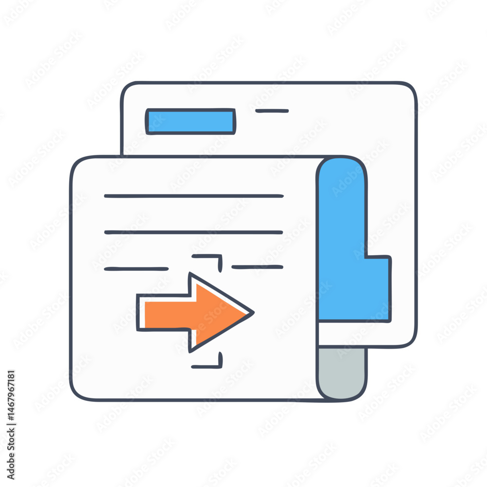 Leinwandbilder Transfer document file data import export arrow icon vector illustration design element