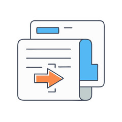 Transfer document file data import export arrow icon vector illustration design element