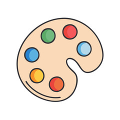 Artist paint palette with colorful paints illustration for art and creative design projects