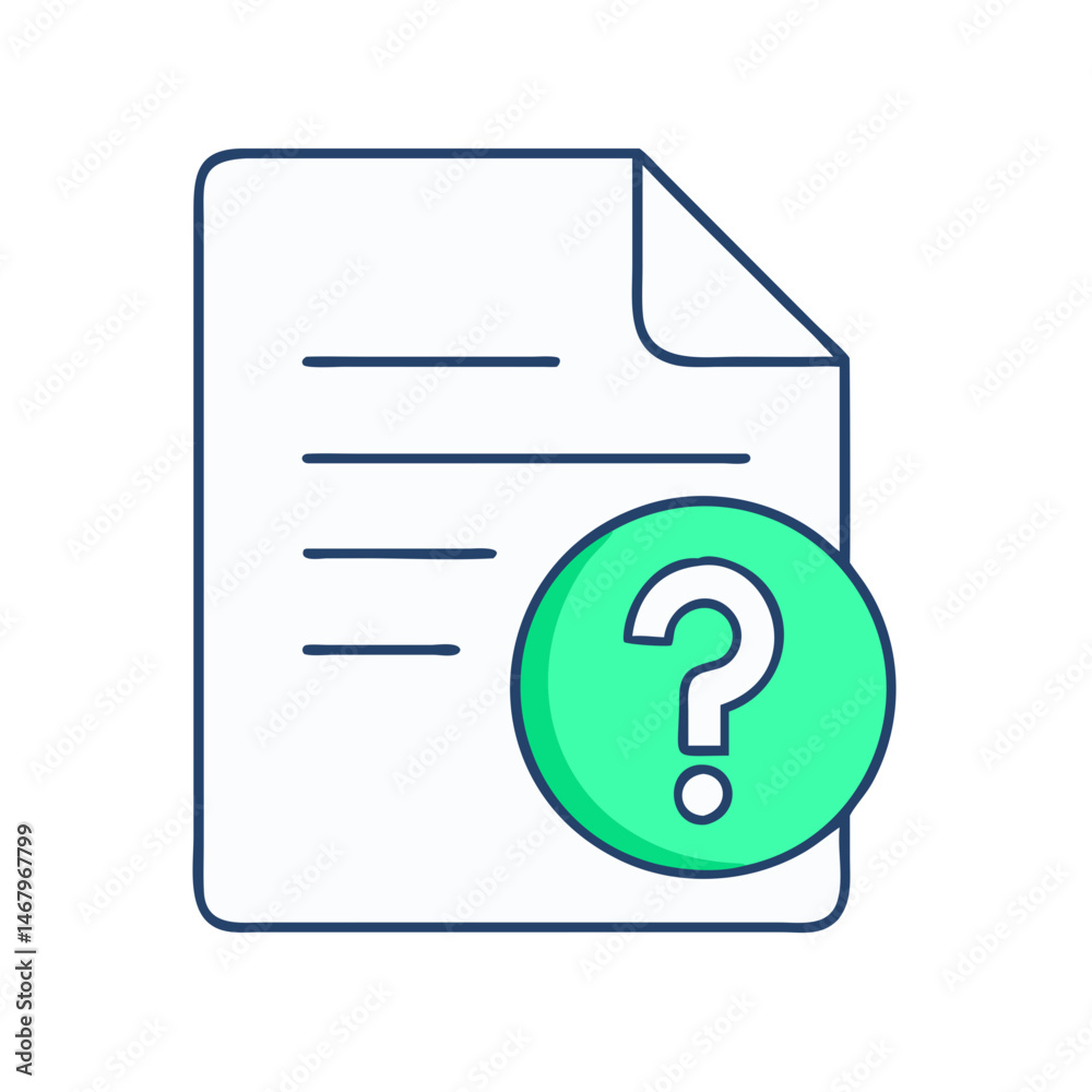 Poster document question mark icon vector illustration for help faq support and information guide file