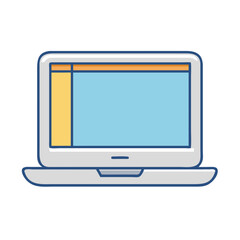 Laptop computer vector illustration for technology and business concepts and graphic design use