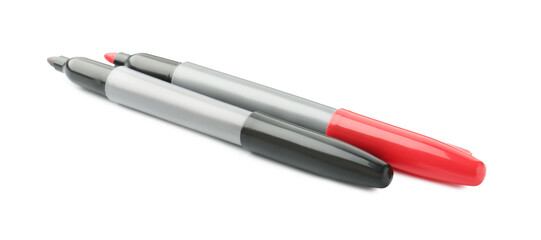 Two bright color markers isolated on white