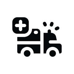 Fototapeta premium ambulance glyph icon. Strong and solid vector icon for websites, mobile interfaces, presentations, and visual branding. High quality and easy to edit.
