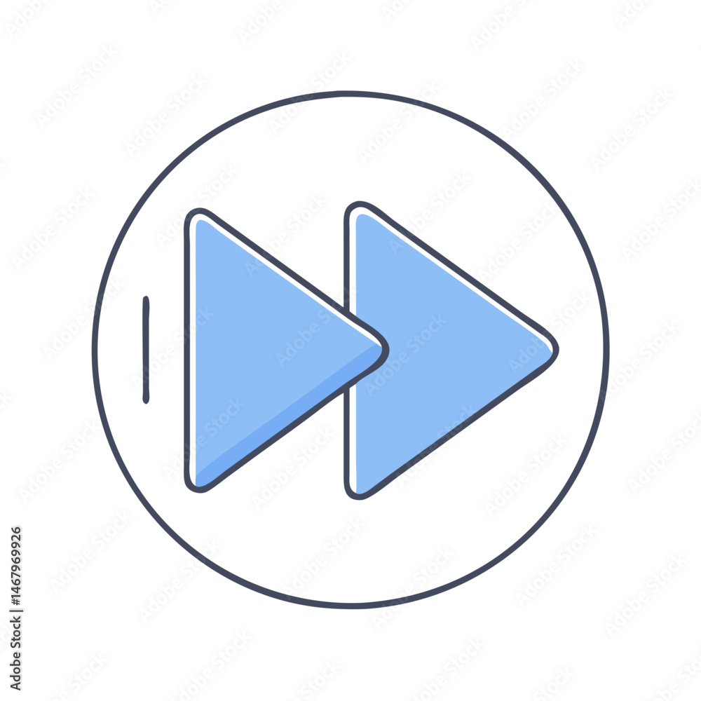 Poster fast forward button icon vector illustration for media player interface design graphic element