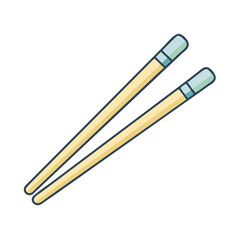 Isolated wooden chopsticks for asian cuisine sushi and noodle concept vector illustration