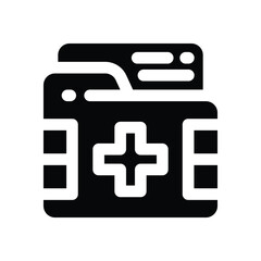 medical report glyph icon. Strong and solid vector icon for websites, mobile interfaces, presentations, and visual branding. High quality and easy to edit.