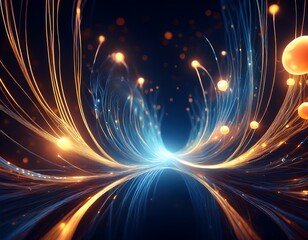 Obraz premium Visualisierung eines Neutrino-Stroms in dunkler Raumzeit