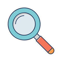 Magnifying glass icon search tool find zoom lens loupe detective investigation discovery research