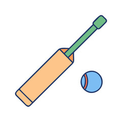 Illustration of cricket bat and ball for sports equipment and game concept vector graphic design