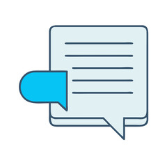 Communication bubble message icon vector illustration for social media and chat apps design