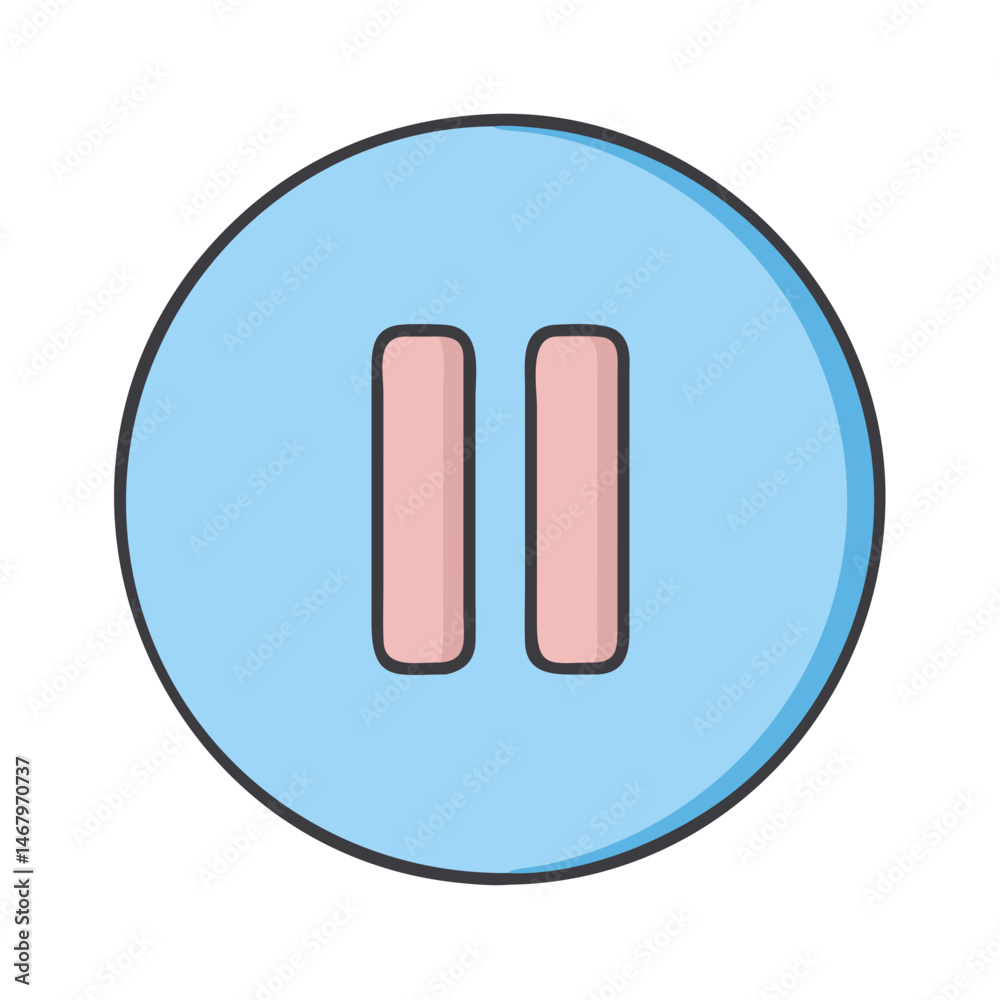 Poster pause button icon vector illustration stop media player interface symbol control sign design element