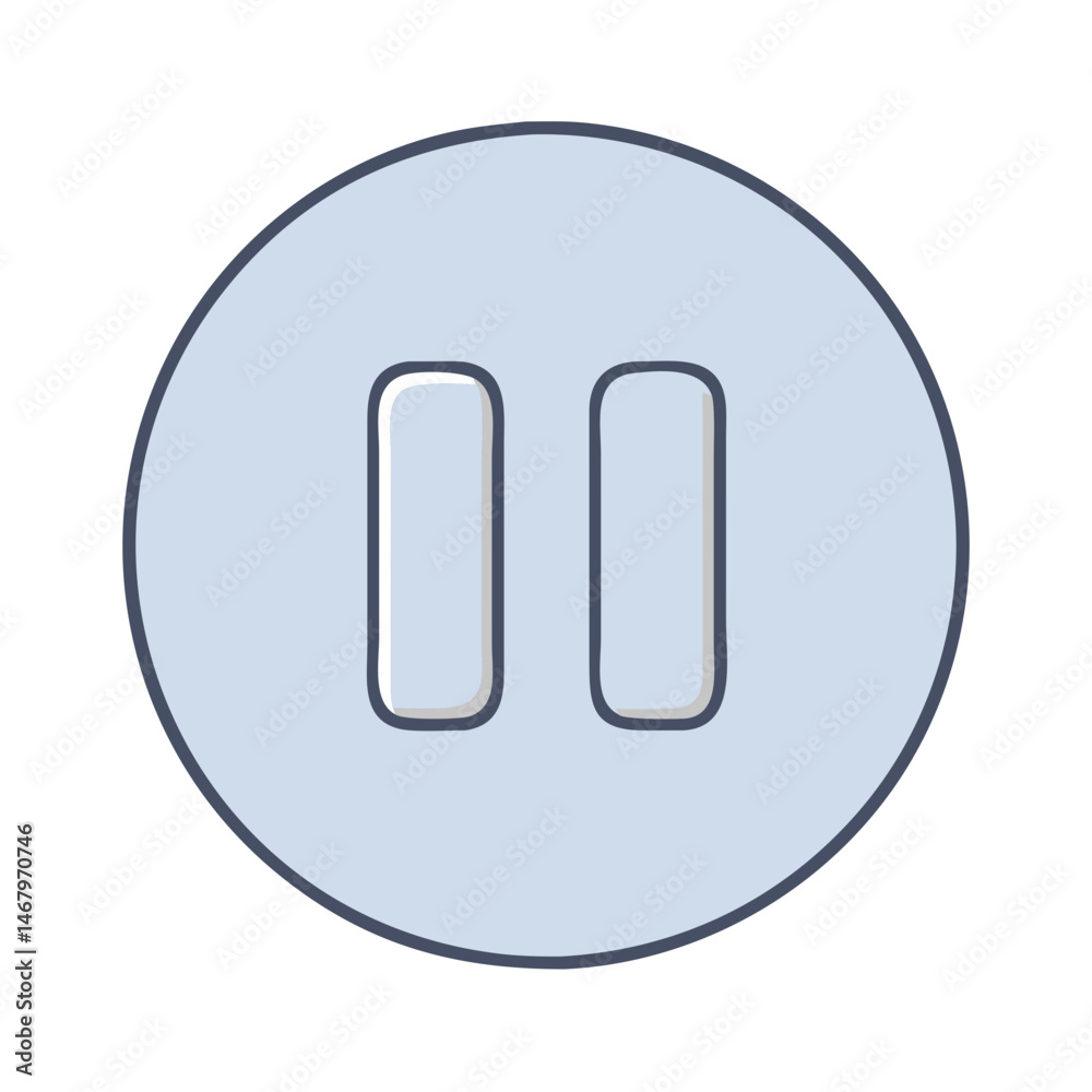 Poster pause button vector illustration for media player interface design and user experience design