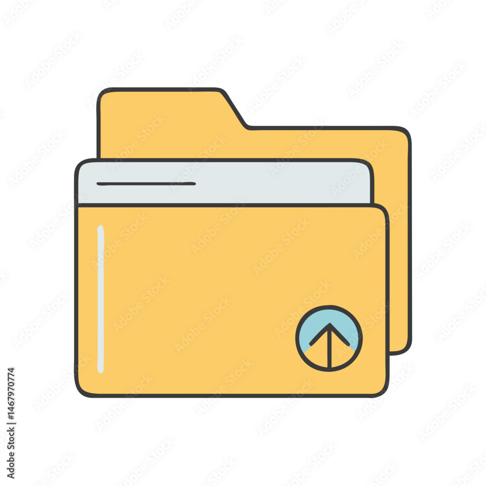 Poster upload file folder icon vector illustration for file management and data transfer design needs