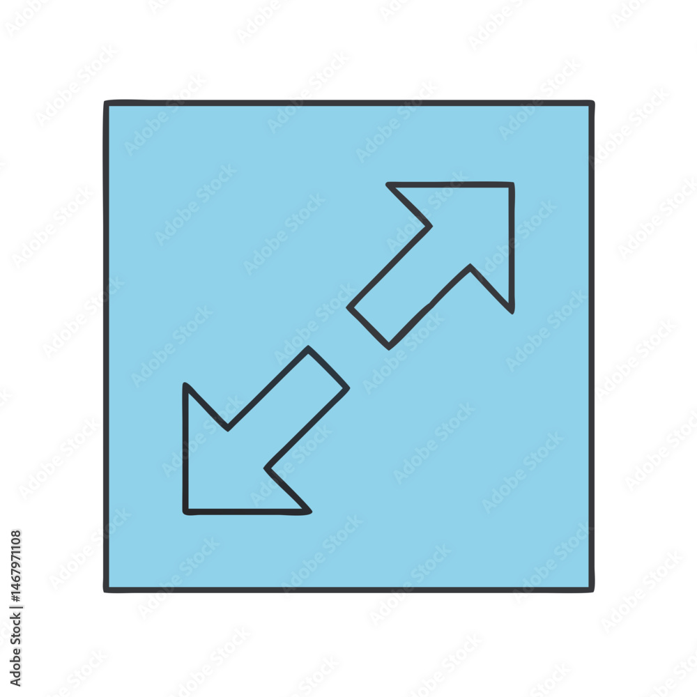 Poster Resize arrows icon vector illustration for ui design and web development interface element symbol