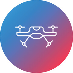 Drone Line Gradient Circle Background Icon