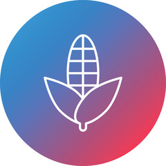 Corn Line Gradient Circle Background Icon