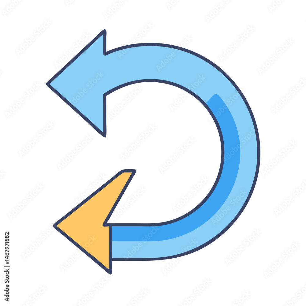 Poster download vector image of curved arrows pointing left for refresh repeat and return designs use now