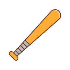 Cartoon baseball bat illustration for sports equipment and baseball game vector graphic design