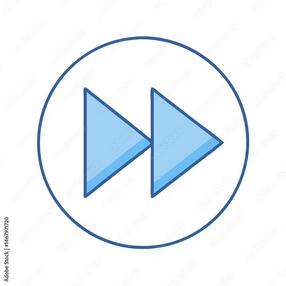 Poster forward icon fast forward button next skip media player interface control rewind play symbol