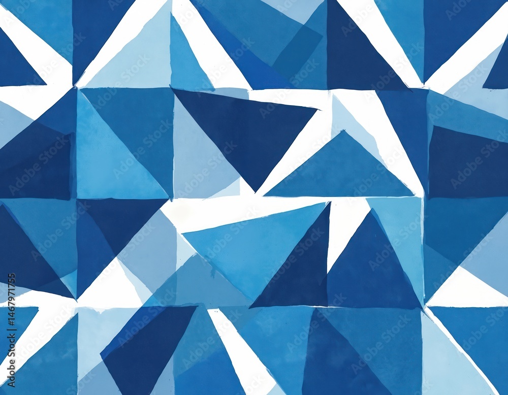 Poster abstract geometric pattern of blue triangles. graphic design on white background. modern design elem