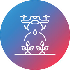 Smart Farming Line Gradient Circle Background Icon