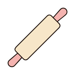 Rolling pin illustration for baking and cooking needs kitchen utensil pastry tool dough roller icon design