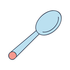Isolated light blue spoon illustration for kitchen utensil and dining concept design element
