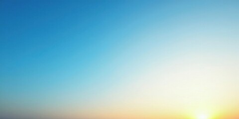 Naklejka premium Smooth Gradient of Light Blue Blending into Soft Yellow and White, Creating a Calm and Serene Abstract Sky Background at Sunrise or Sunset.