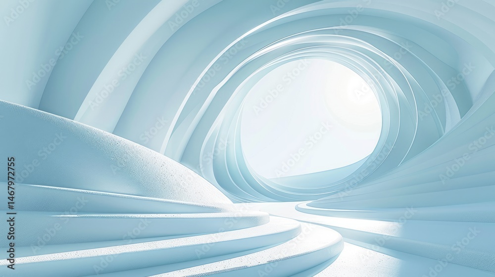 Poster abstract smooth waves in light blue tones. minimalist fluid texture design. background image of 3d r