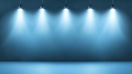 Blue Spotlight Stage Illuminated empty platform.