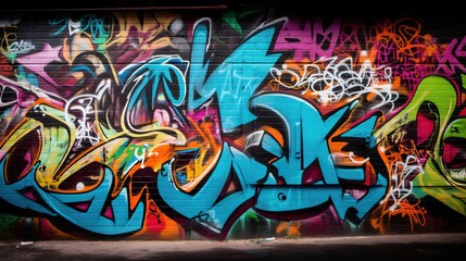 Vibrant graffiti art covering a wall