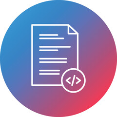 Fototapeta premium HTML File Line Gradient Circle Background Icon