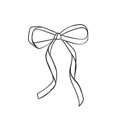 Bow drawn in doodle style. Simple vector illustration