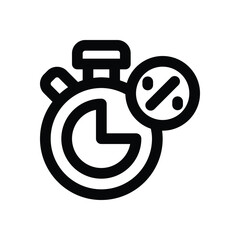 time sale line icon. Clean and minimalist vector icon for websites, mobile apps, presentations, and logos. Fully scalable and customizable for any project.