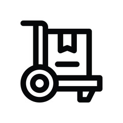 trolley line icon. Clean and minimalist vector icon for websites, mobile apps, presentations, and logos. Fully scalable and customizable for any project.