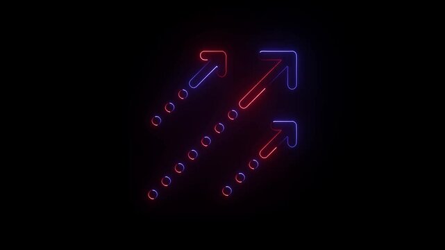Grow your business faster with smarter decisions, arrow sing animation on black background.