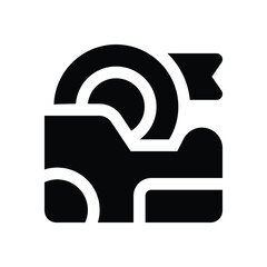 adhesive tape glyph icon. Strong and solid vector icon for websites, mobile interfaces, presentations, and visual branding. High quality and easy to edit.