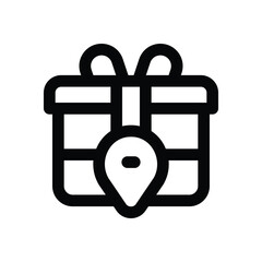 gift location line icon. Clean and minimalist vector icon for websites, mobile apps, presentations, and logos. Fully scalable and customizable for any project.
