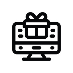 online gift line icon. Clean and minimalist vector icon for websites, mobile apps, presentations, and logos. Fully scalable and customizable for any project.