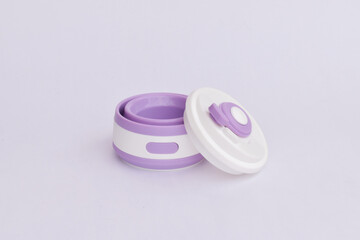 Purple Adjustable Water Bottle with Plain White Background