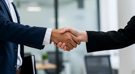 Professional Handshake in Corporate Business Setting
