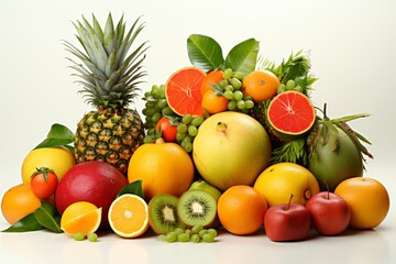 Exotic Tropical Fruit Ensemble Isolated on Transparent Background