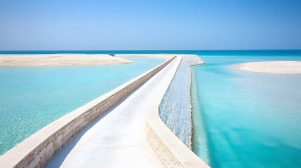 Stunning Beach Pathway Turquoise Water Ocean Island