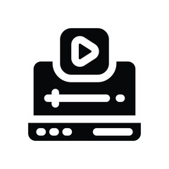 video glyph icon. Strong and solid vector icon for websites, mobile interfaces, presentations, and visual branding. High quality and easy to edit.