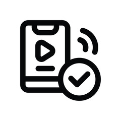 verified line icon. Clean and minimalist vector icon for websites, mobile apps, presentations, and logos. Fully scalable and customizable for any project.